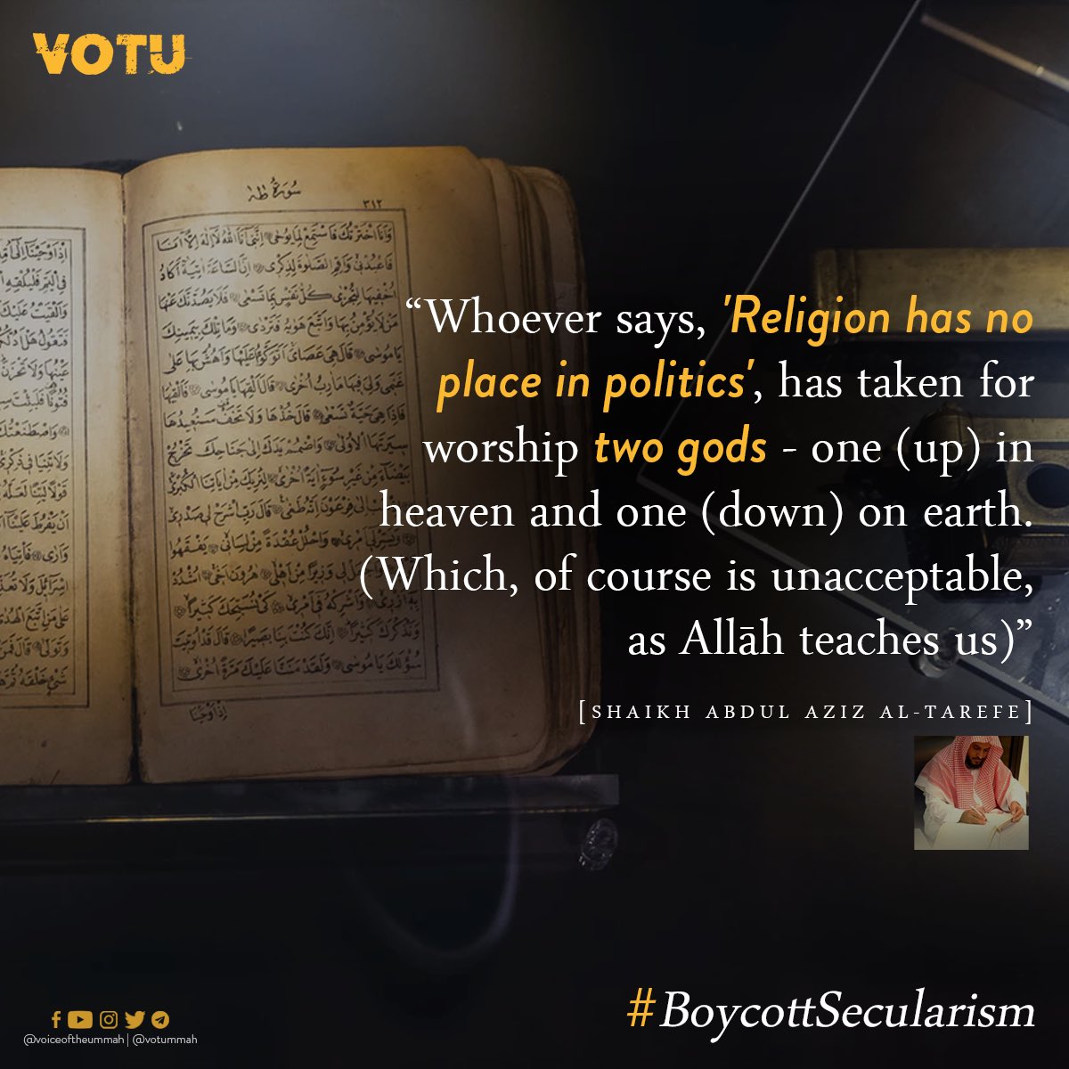 votummah's tweet photo. #BoycottSecularism
#Islam #Shariah #Secularism

@AlTarefe_EN @altarefe14 https://t.co/56H385hcwJ