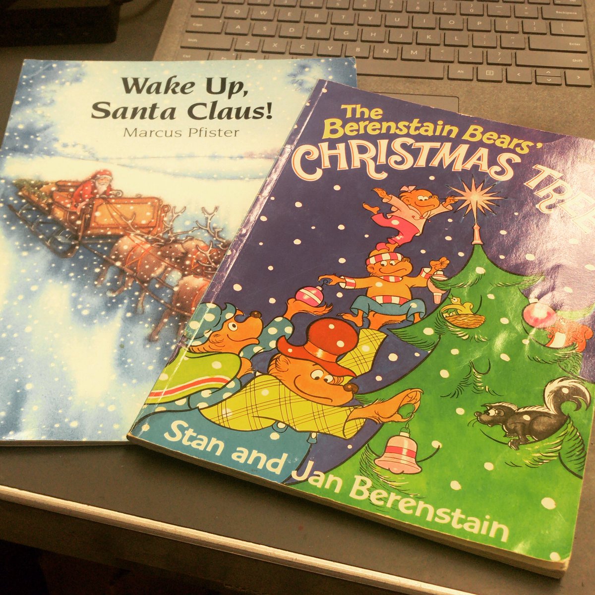 So glad my mom saves all my favorite books as a child! Now I get to share them with all my students! “Wake Up, Santa Claus!” is from the same author as “The Rainbow Fish.” Can you see any similarities in the illustrations?! <a href="/ShongumElem/">Shongum Elementary</a> #books #RandolpSchools #childhood