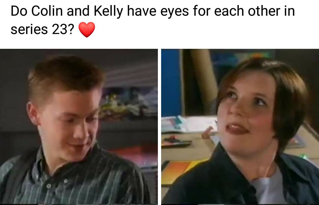 RingwoodC's tweet photo. Here's hoping the romance of the later years of Grange Hill is finally going to happen.  Love Colin and Kelly! @ColinRidgewell @KateBellActor https://t.co/yIHGYmSY30