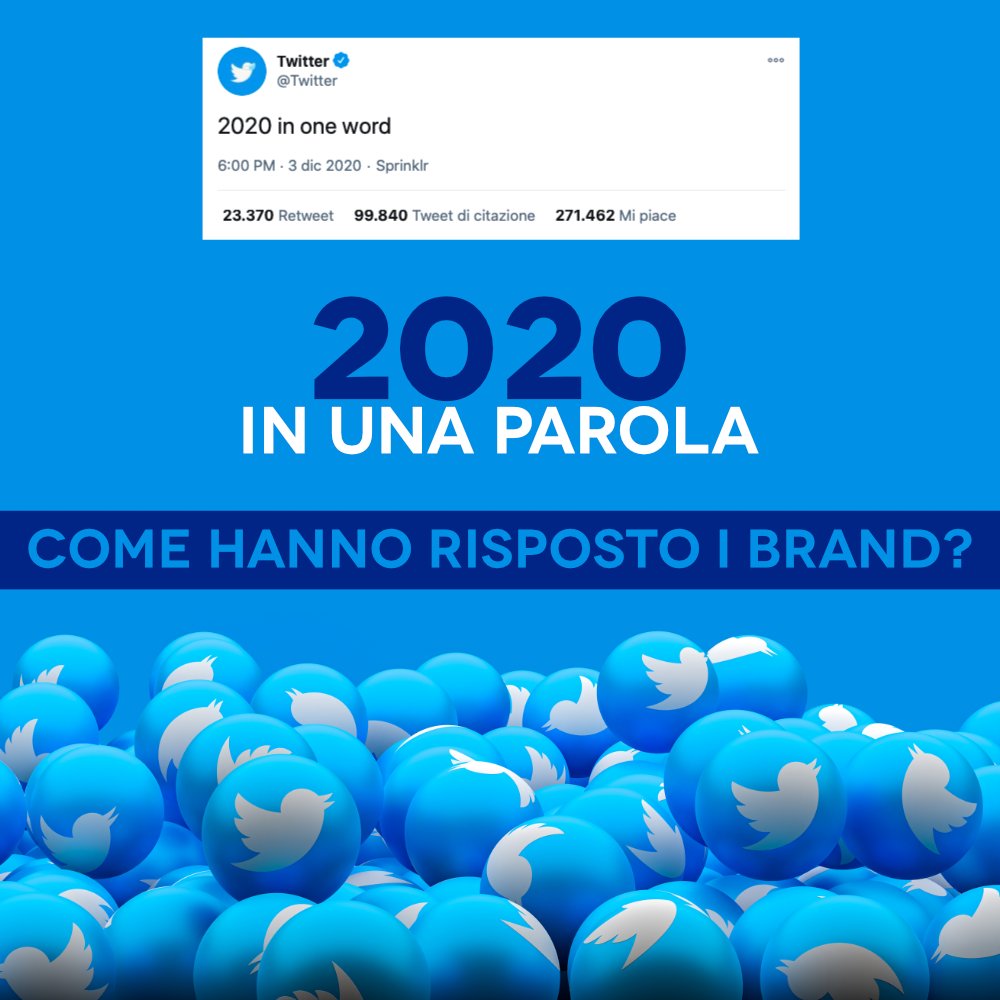 IoSonoSocialCom's tweet photo. Qualche giorno fa @Twitter ha chiesto ai propri utenti di descrivere il 2020 con una parola. 
Le risposte dei brand non si sono fatte attendere… abbiamo raccolto per voi le più divertenti! 😂
 
Scopri la nostra gallery e descrivi anche tu il 2020 in una parola 👇

#2020inoneword https://t.co/N7FZTLfo9i