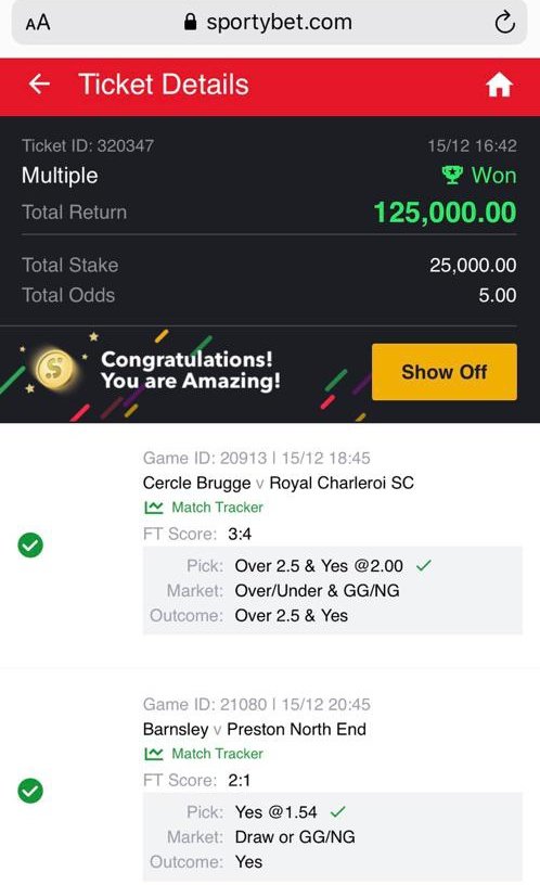 There's no better feeling than checking your bet ticket and seeing all greens. Awesome bet gives daily accurate bet tips. Everyday boom !Join with the link below and start winning   https://t.me/joinchat/AAAAAEsEfDodYmmCOktNug https://t.me/joinchat/AAAAAEsEfDodYmmCOktNug