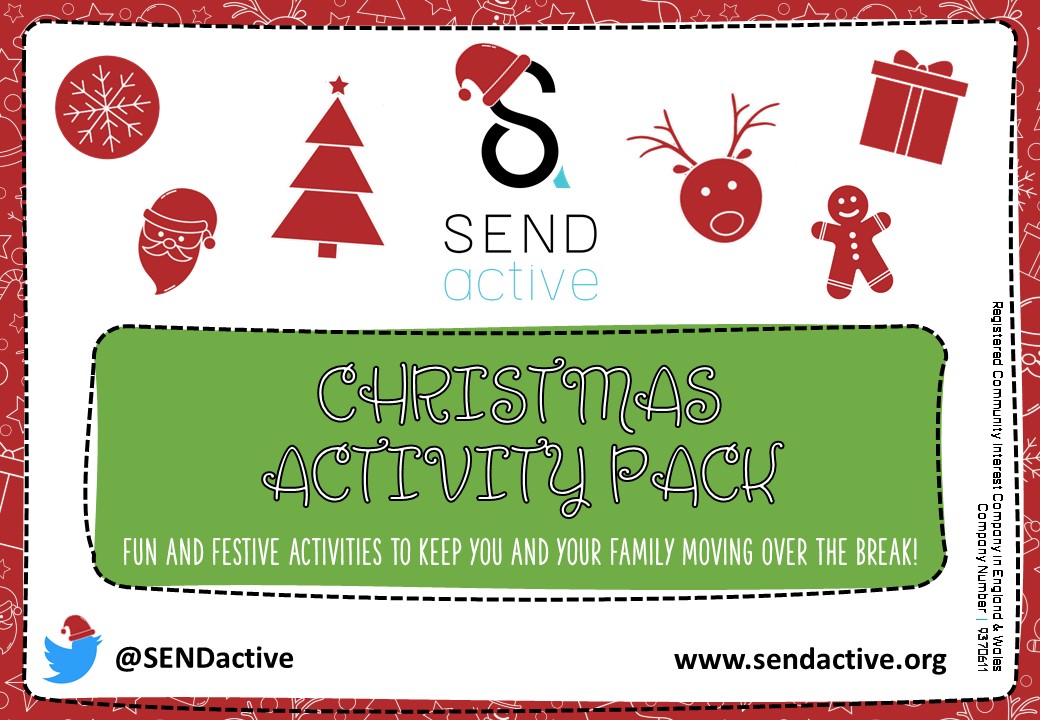 SENDactive's tweet photo. πThe @SENDactive CHRISTMAS ACTIVITY PACK is here! Why not give these fun, festive activities a try at home over the #Christmas break?! Let us know if you have a go!
Download β¬οΈ the full PDF (with certificate) here: https://t.co/WPXLht6gHh #SENDactiveAtHome #HolidayActivities https://t.co/VsUWHIPLXy