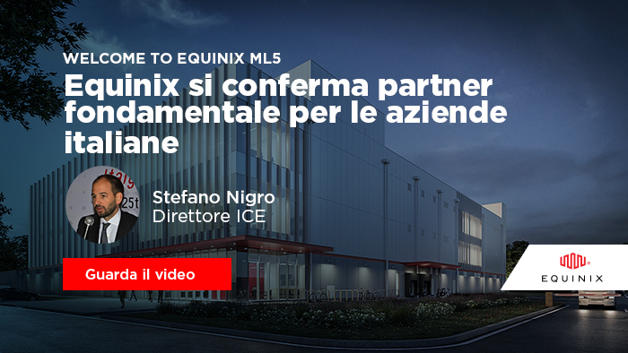 "Per superare i limiti fisici imposti dai lockdown, Equinix si conferma partner fondamentale per ICE a supporto dello sviluppo dell’export per le Aziende Italiane".
Guarda l'intervento di Stefano Nigro, Direttore ICE, al lancio di Equinix Milano #ML5: bit.ly/3g7fSO5