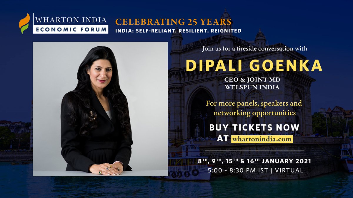 wief2021's tweet photo. Excited and proud to announce Ms. @DipaliGoenka  will be a speaker at our 25th annual conference. Tickets https://t.co/qetIV7UchS for full line-up visit https://t.co/Hzc0y0hLdP  @TheWelspunGroup @Wharton https://t.co/5FOyPwJleq