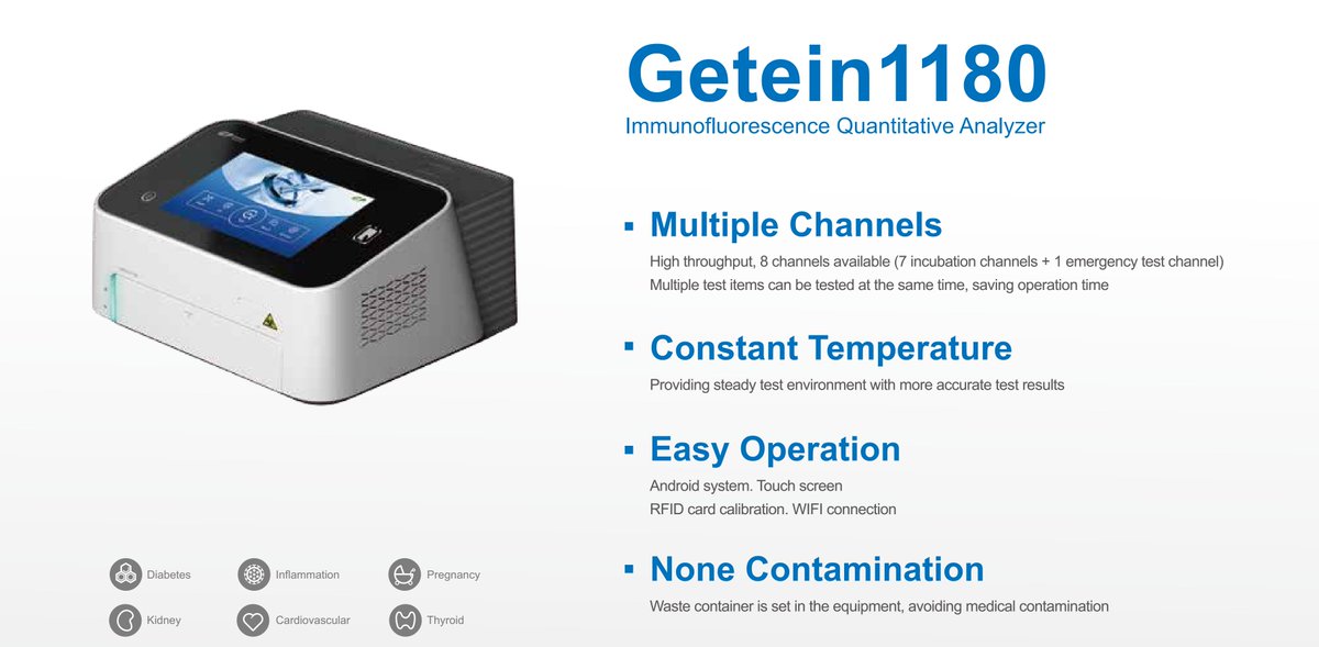 Getein1180 #POCT Analyzer🥳 7 constant temperature test channels ➕ 1 emergency test channel Upgraded Getein1100✨ Welcome your inquiry, email 👉 sales@getein.com.cn