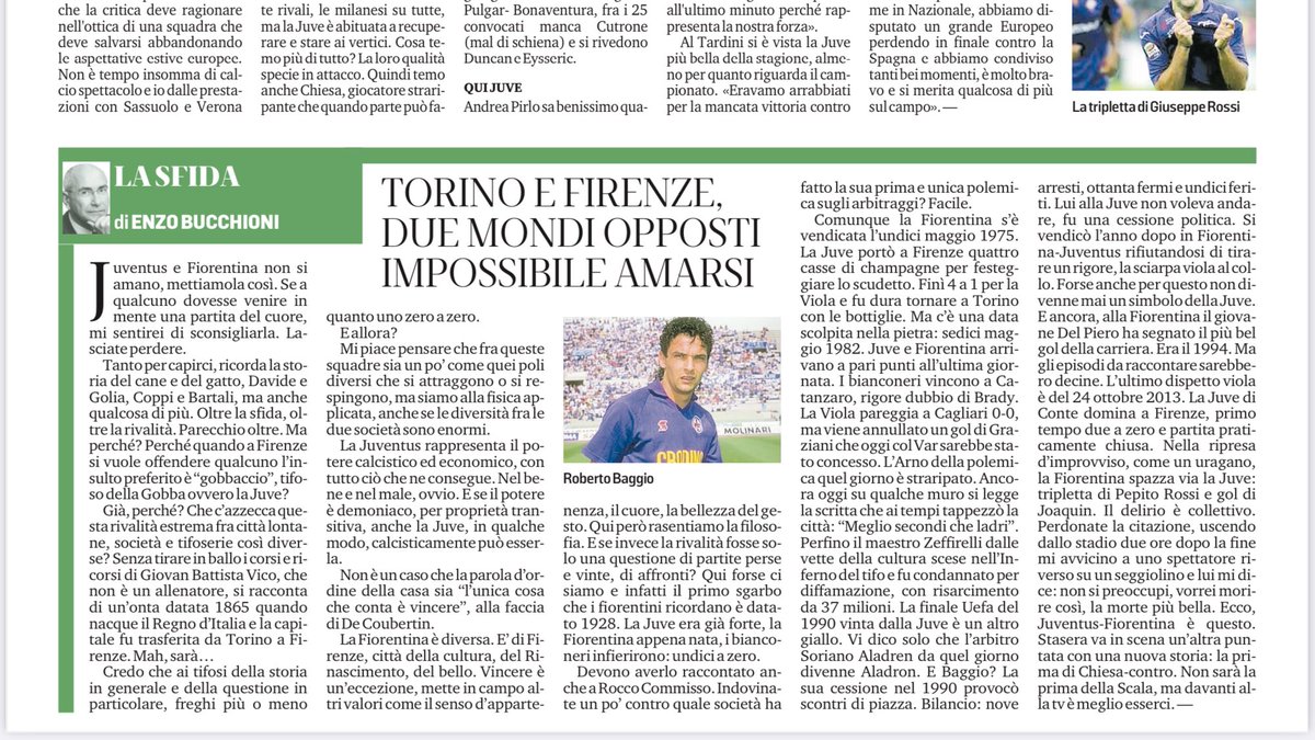 #JuveFiorentina fra corsi e ricorsi più o meno storici presentata oggi su <a href="/iltirreno/">Il Tirreno</a> <a href="/gazzettamodena/">Gazzetta di Modena</a> <a href="/gazzettaReggioE/">Gazzetta di Reggio</a>