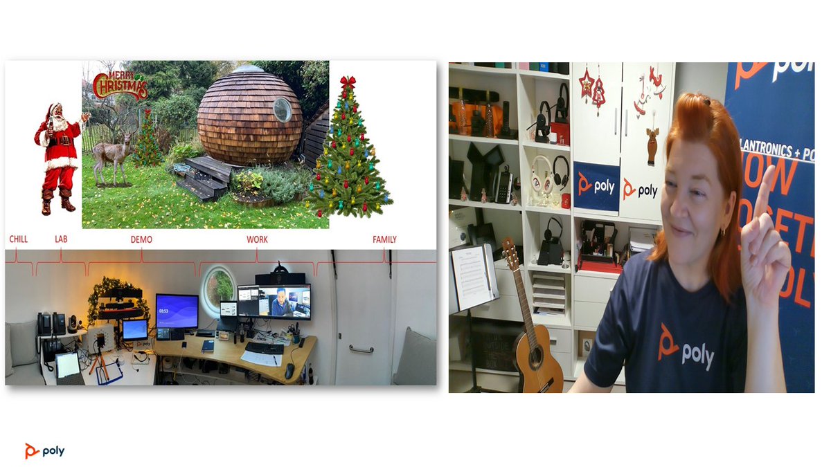 PolyCompanyNWE's tweet photo. Bring out the tinsel, bows, and lights! ✨
Poly teams across Europe, Middle East and Africa are adding some sparkle in their workstations and getting in a festive mood! #LifeAtPolyCo #FestiveDesk https://t.co/3SVffFm9Jr