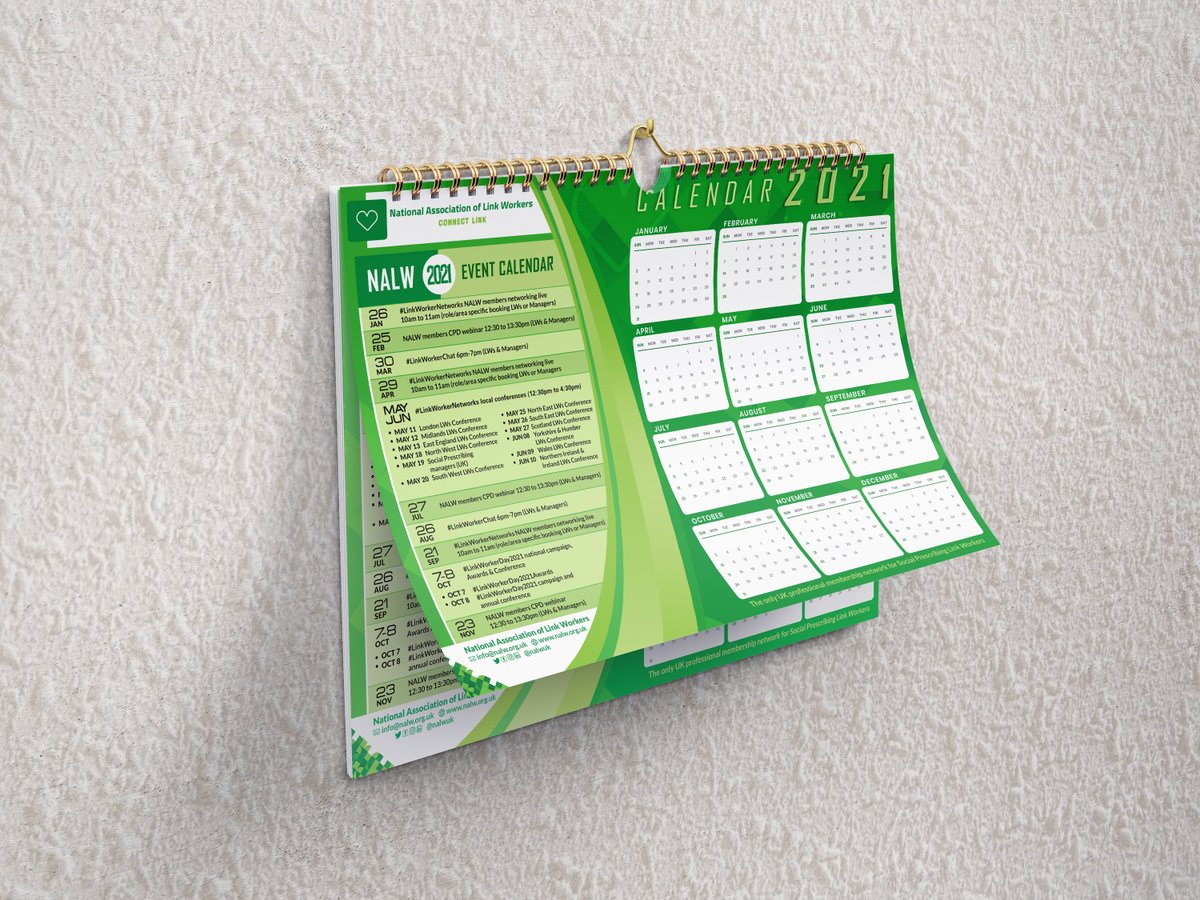 NALW 2021 event calendar 🗓 for #socialprescribing #linkworkers and managers 

👀 Diarise your 2021 professional development in advance #cpd

📌 Protect the dates  #linkworkernetworks  <a href="/SPLWChampions/">#LinkWorkerNetworks</a> 

Download calendar 🗓 nalw.org.uk/wp-content/upl…