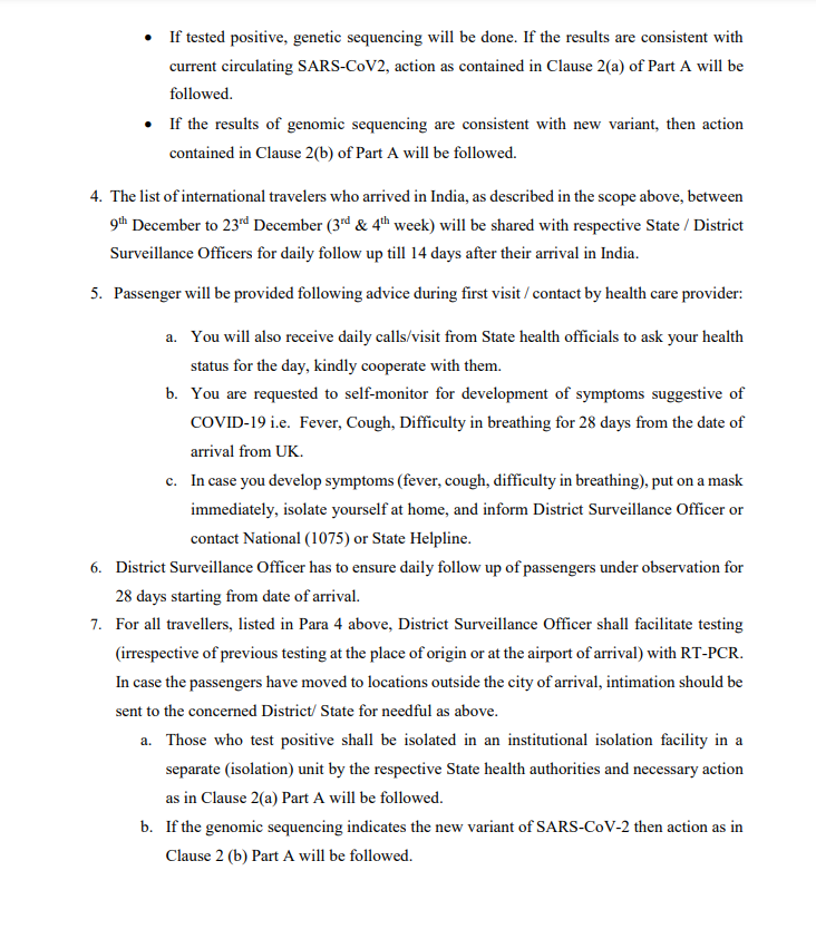 New Mutant Coronavirus Strain: Health Ministry issued SOPs in context of new variant of SARS-CoV-2 virus detected in the United Kingdom.