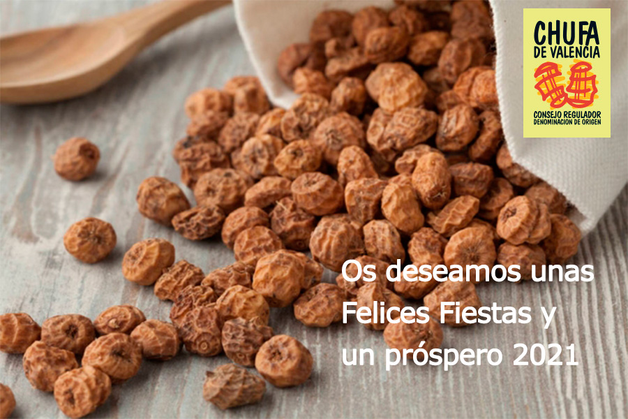 Des del Consell regulador de la D.O. xufa de València us desitgem unes bones festes i un pròsper 2021 amb il·lusions renovades.