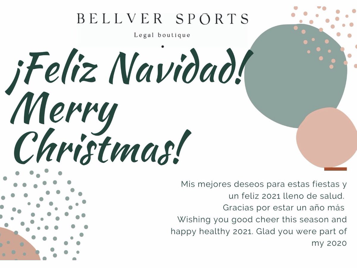 Desde <a href="/BellverSports/">Bellver Sports | Legal boutique</a> os deseamos unas Navidades llenas de salud y un feliz año 2021! 

Wishing you a healthy Christmas and happy new year!!