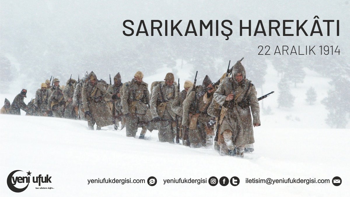 Sarıkamış Harekâtında vatanı için gözünü kırpmadan şehit olan Mehmetçiklerimizi şehâdetlerinin 106. senesinde rahmetle ve minnetle anıyoruz.

#Sarıkamış
#yeniufukdergisi #yeniufuk #yeniufuklaradoğru #dergi