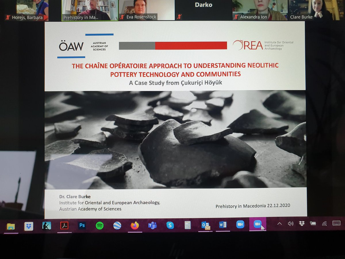 Last virtual workshop this year! Now live @The_Sherd_Nerd taking about #Çukuriçi #Neolithic pottery technology and its social impact! #PrehistoryInMacedonia
Great participants showing up;-) <a href="/EvaRosenstock/">Eva Rosenstock</a> <a href="/burekeater/">Maja Gori</a> 
<a href="/orea_news/">OREA</a> <a href="/OREA_RawMatLab/">OREA Raw Material Lab</a>