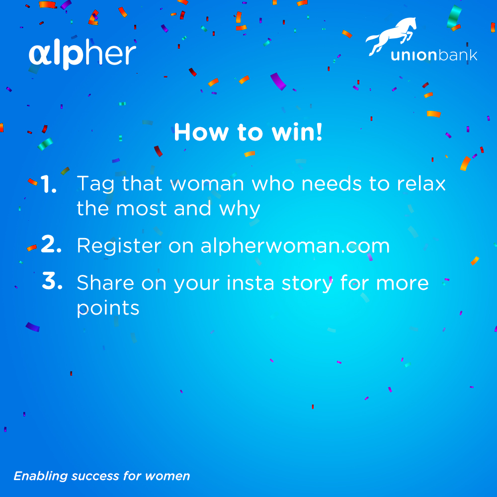 UNIONBANK_NG's tweet photo. Women, you deserve to relax!
Alpher is giving away spa tickets to Oriki and you can win one!
See details on how to win below.
#Alpher #Oriki #Christmas #UnionBank #YourSimplerSmarterBank https://t.co/d1e21gxBGG