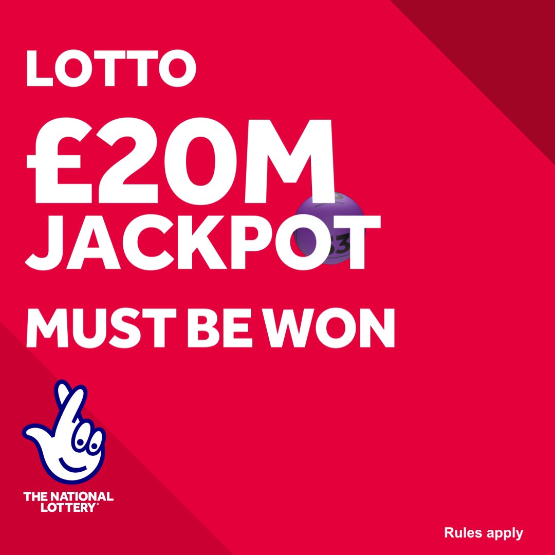 The National Lottery on X This Saturday s 20M Lotto jackpot MUST BE WON It could be the person who plays every week. Or the person who is playing for the first time