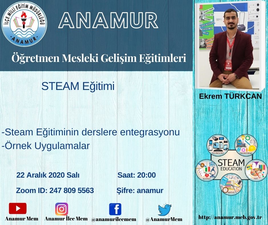 AnamurmemP's tweet photo. Ekrem TÜRKCAN'ın sunumuyla gerçekleştireceğimiz #STEAM Eğitimine bekliyoruz.
@MersinMEM @AdemKoca46 @mnuribasaran25 @MersinMEMArGe @lyasMercan4 @AnamurMem https://t.co/Orb35wVMS6