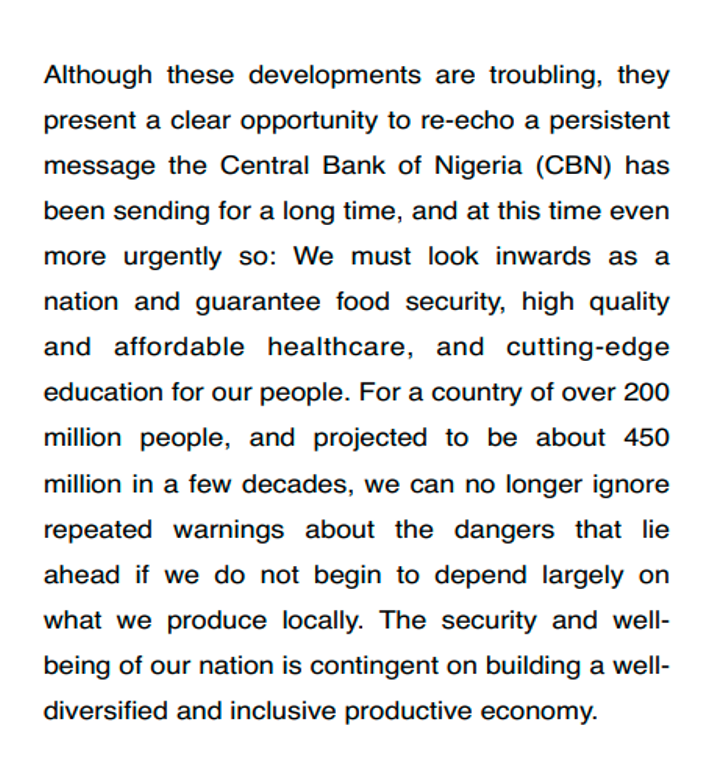 I am not done. This is from the great plan of the buffoon in residence at the CBN. Well, the restrictions did not become the new normal. And global trade would have been helpful, not furthering local inefficiencies and punishing Nigeria through restrictions.
