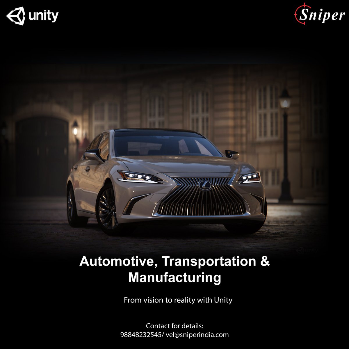 sniperindia's tweet photo. Unity-Contact: 98848 23245 | vel@sniperindia.com

Break the barriers of reality –⁠ bring new ideas to life with Unity.

#sniperindia #unity #unity3d #automotive #transportation #manufacturing #unitygames #unitymars #unitypro #unityunite #unitymedia #partners https://t.co/BvPhhpxXT8