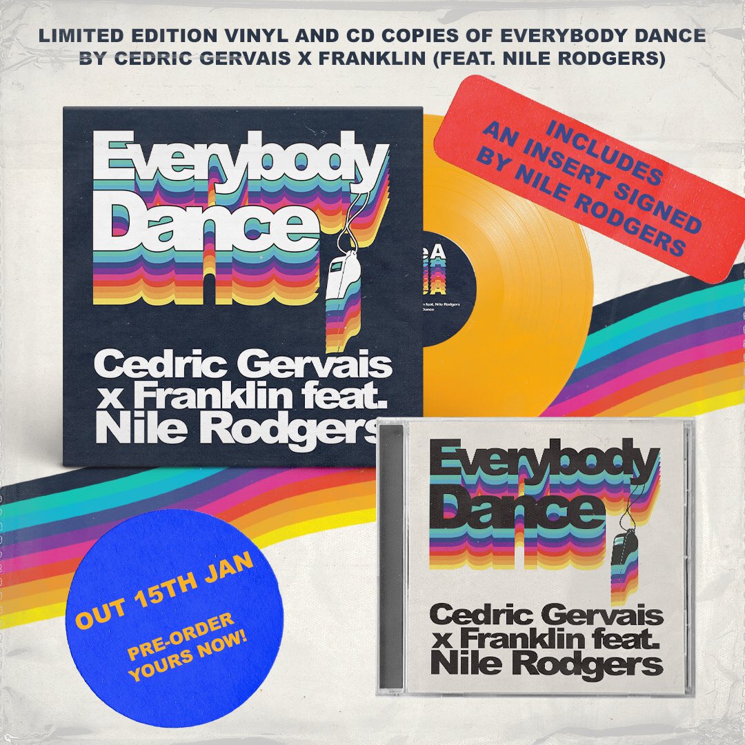 GoodSoldier_'s tweet photo. Limited edition Everybody Dance vinyl with signed insert by @nilerodgers and CD available now 🕺 @CedricGervais @SoundofFranklin 

https://t.co/iGTDxbDKhT https://t.co/7Or2JsyYKg