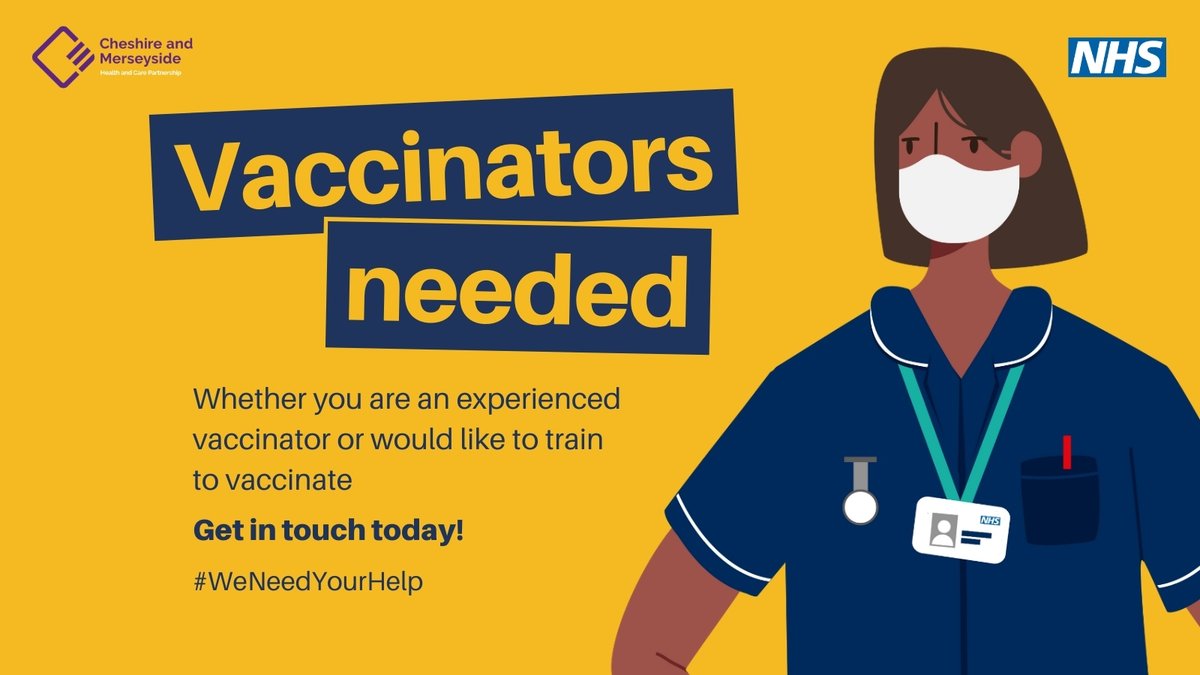 C_MPartnership's tweet image. Calling all Vaccinators! WE NEED YOU! 

Whether you are an experienced Vaccinator or would like to train to vaccinate. We have opportunities for you. 

To find out more or to apply now, click here: recruitment.sthk.nhs.uk

#WeNeedYourHelp