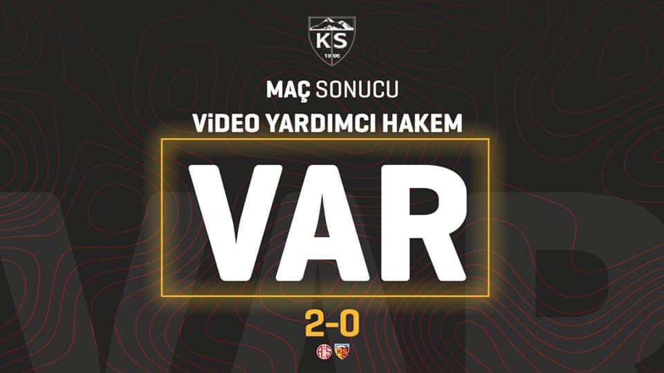 Kayserises's tweet photo. Kayserispor VAR 'a takıldı. https://t.co/HEYz4MH6kn