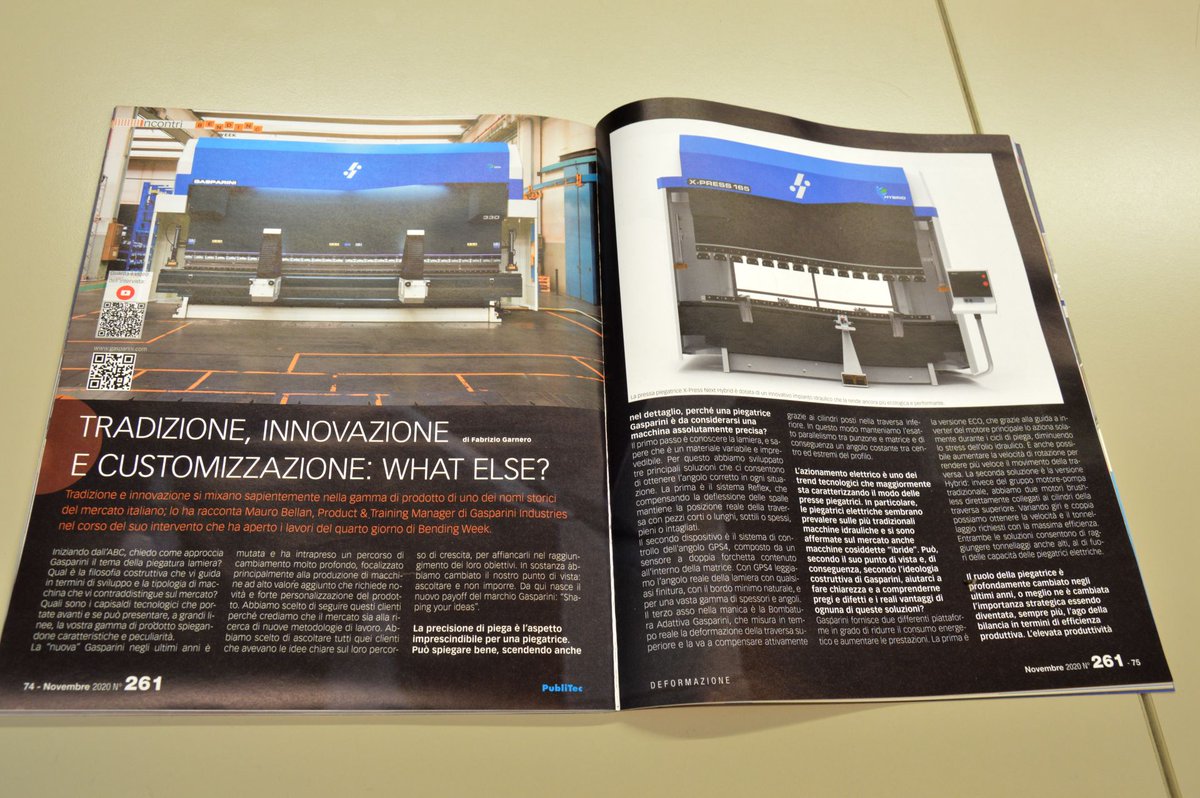 Articolo dedicato a Gasparini nell'ultimo numero della rivista Deformazione, speciale Bending Week

Leggilo anche online liberamente su publiteconline.it/deformazione/2…