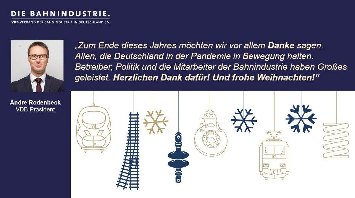 Die Bahnindustrie Zum Ende Dieses Jahres Mochten Wir Vor Allem Danke Sagen Allen Die Deutschland In Der Pandemie In Bewegung Halten Betreiber Politik Und Die Mitarbeiter Der Bahnindustrie Haben Grosses