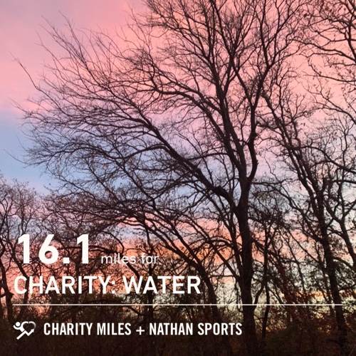 16.1 <a href="/CharityMiles/">Charity Miles</a> for <a href="/charitywater/">charity: water</a>. Beautiful morning sky! Have a ridiculously fabulous day 😊
