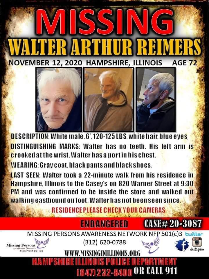 Unfortunately, I'm delayed giving new information at this time. Until then, please continue sharing these posts. 
#HelpFindWally 
HelpFindWally.com