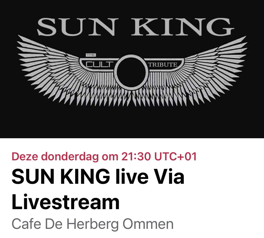 fb.me/e/575LwqAyR check hier ons live optreden van The Cult door Sun King A. S. Donderdag.