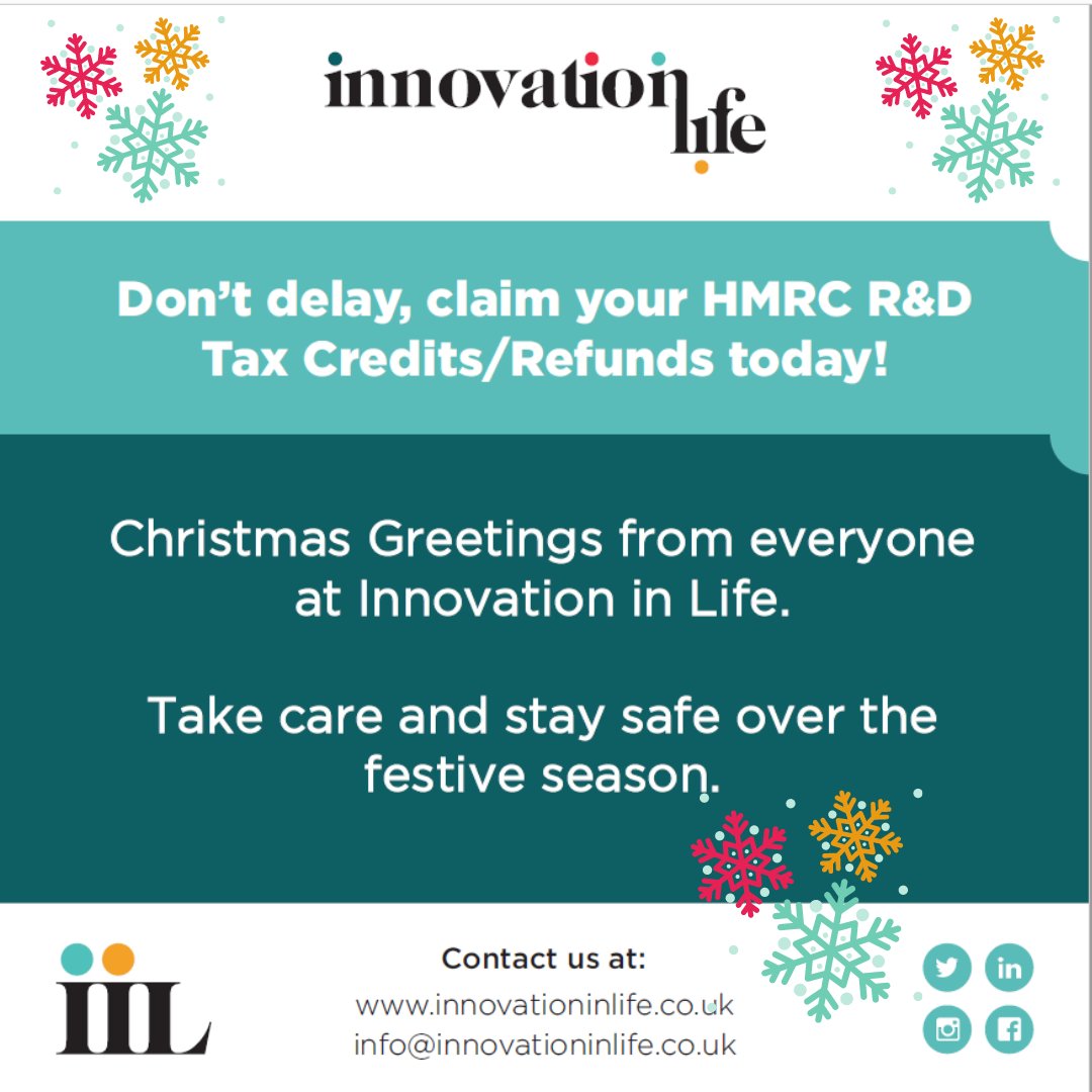 InnovationInLi1's tweet photo. The team at @InnovationInLi1 would like to wish everyone well over the festive season.

Thank you for your support in 2020. Stay safe.

#christmas #hmrc #TaxRefund #researchanddevelopment #governmentincentive   #civilengineering #innovation #innovationfunding #fundinginnovation https://t.co/10aLUzjjqh
