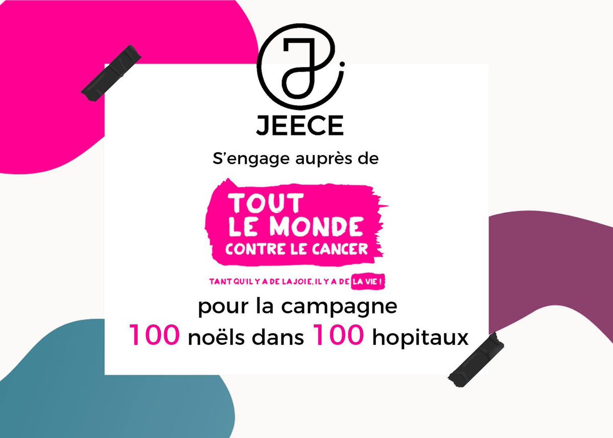 Cette année, JEECE s’engage auprès de <a href="/TLMCofficiel/">Tout le monde contre le cancer</a> pour la campagne 100 noëls dans 100 hôpitaux. Être Junior-Entrepreneur, c’est aussi s’investir pour aider les autres et utiliser notre visibilité pour promouvoir cette noble cause. #WeAreJE #VieAssoECE