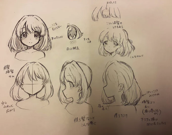 @undvoltexso か〜わいい〜!!?

何か参考になればと思ってきょこたん描き方メモまとめてみたわよ〜
髪型は手癖で描いちゃうことが多いけど基本はこんな感じ! 