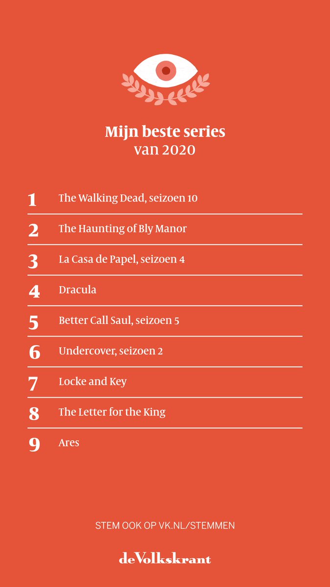 Dit zijn de beste series die ik in het afgelopen jaar heb gezien.
Stem ook op je favoriete series en/of films:
volkskrant.nl/kijkverder/202…

#2020 #series #netflix #volkskrant