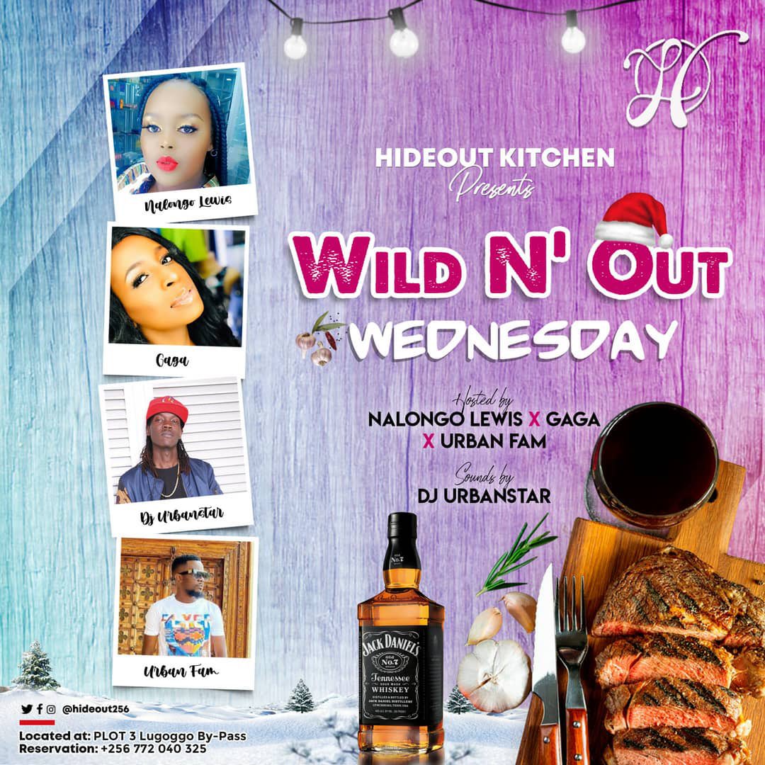 Hideout2561's tweet photo. A merry Christmas Wednesday that you ought to attend tomorrow. Hosted by @nalongolewis Gaga @urban_fam_ug and @djurbanstar. Merry Christmas to you our dear clients.
##wildinandout
#hideoutkitchen
#christmas https://t.co/rLqlZuG1Mt