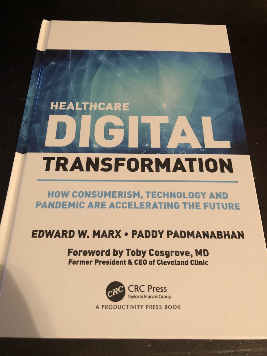innonurse's tweet image. I just got my signed copy of “#Healthcare #Digital Transformation” book covering “How #Consumerism, #Technology and #Pandemic are accelerating the #Future by @marxtango and @PaddyPadmanabha. I am excited to discover what is behind the cover. #nursing #nursinginformatics