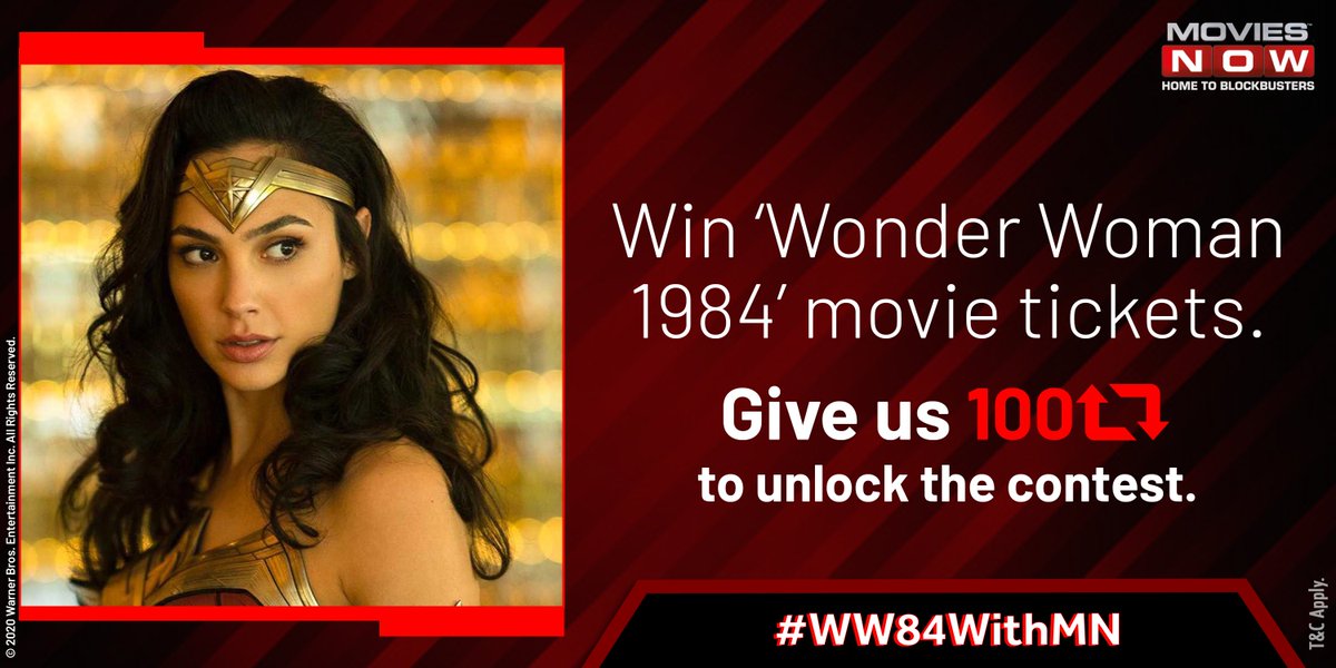 moviesnowtv's tweet photo. #ContestAlert
Tag your friends and RT this post to win free movie tickets to watch Wonder Woman 1984. 
#WW84WithMN https://t.co/N0cYAqwVWN