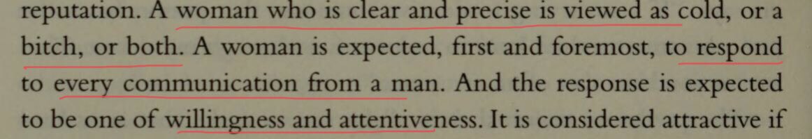 The social cost to women who say a clear, unequivocal NO are an everyday occurrence.