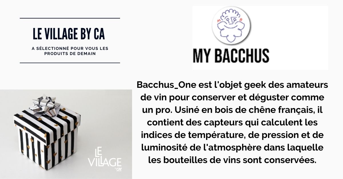 🎁 1 JOUR – 1 STARTUP – 1 CADEAU
 My Bacchus propose d’allier passion et utilité avec sa bague connectée BACCHUS_One pour suivre l’évolution des bouteilles offertes les années précédentes.😊
 👉 mybacchus.net 
ou sur notre page marché de Noël  levillagebyca.com/fr/marchedenoel 🎄