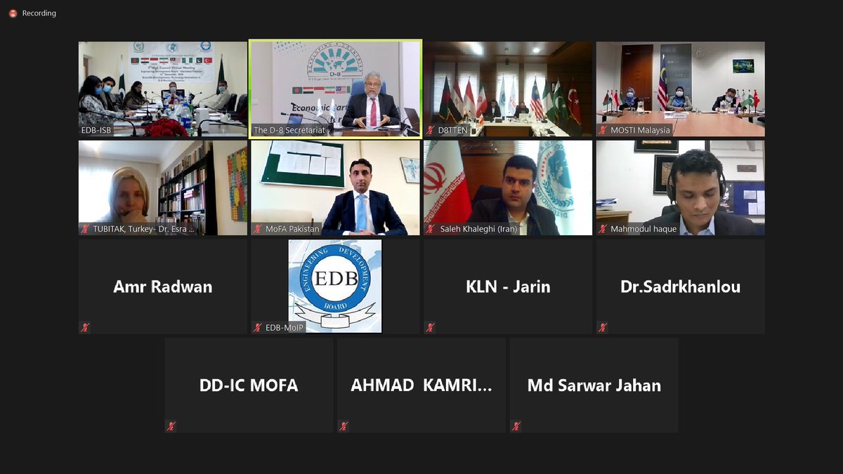 D8org's tweet photo. The 5th High Council Meeting (HCM) of the D-8 Technology Transfer and Exchange Network (#D8TTEN) was held successfully on 22 December, 2020 with participation of the representatives of relative institutions of the #D8 Member States. https://t.co/FvJJf7OgnF