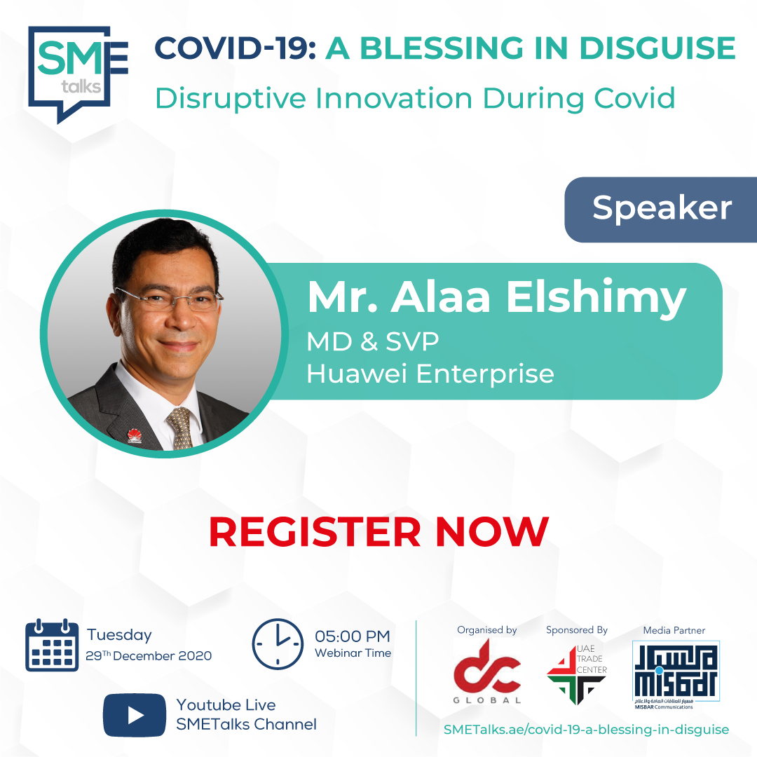 TalksSme's tweet photo. We are pleased to announce our very first speaker Mr. Alaa Elshimy, Managing Director &amp; Senior Vice President, Huawei Enterprise.

Don't miss out and register today to watch what will be one of our most exciting webinars to date:

https://t.co/TYL5oOrKNM

#huawei #uae #technology https://t.co/6zIDQCms8V