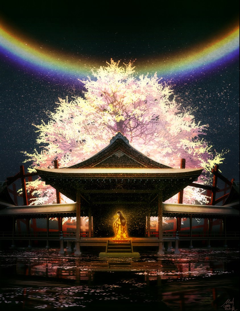 「夜桜 」|mochaのイラスト