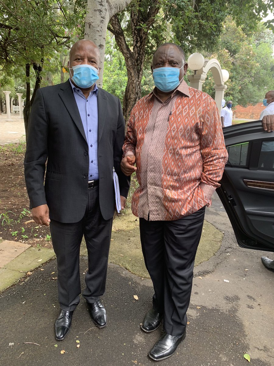 Minister Jackson Mthembu (@jacksonmthembu_) on Twitter photo Today we joined President <a href="/CyrilRamaphosa/">Cyril Ramaphosa 🇿🇦</a> & Deputy President <a href="/DDMabuza/">David D Mabuza</a> in a meeting with Liberation Struggle War Veterans. The meeting is in response to the difficulties and challenges our struggle veterans are faced with . Progress is being made in addressing the challenges. Today we joined President <a href="/CyrilRamaphosa/">Cyril Ramaphosa 🇿🇦</a> & Deputy President <a href="/DDMabuza/">David D Mabuza</a> in a meeting with Liberation Struggle War Veterans. The meeting is in response to the difficulties and challenges our struggle veterans are faced with . Progress is being made in addressing the challenges.