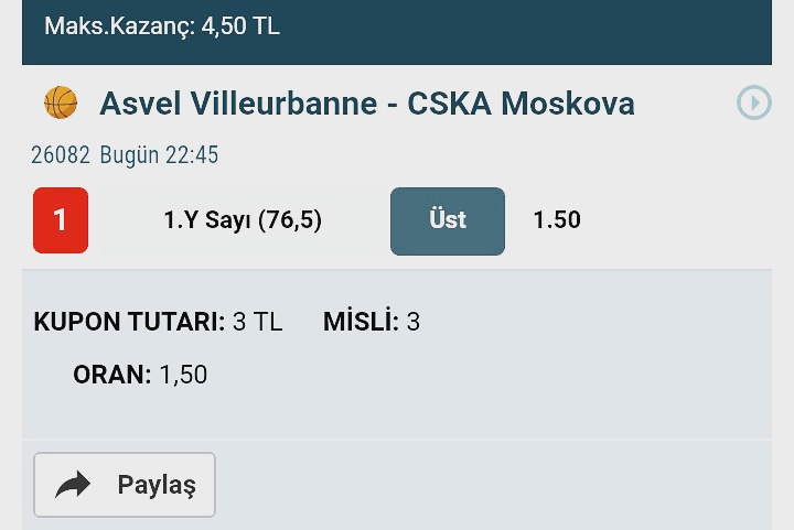 3Kupon's tweet photo. Bahislerimi @Nesinecom dan oynuyorum.

Damlaya damlaya göl olur misali.
#euroleague #idda #iddaakuponumu 
#nesine #asvel #cskmoskova #basketball #basketbol #iddaacınız #yasalbahis https://t.co/wwz6OdmjIz