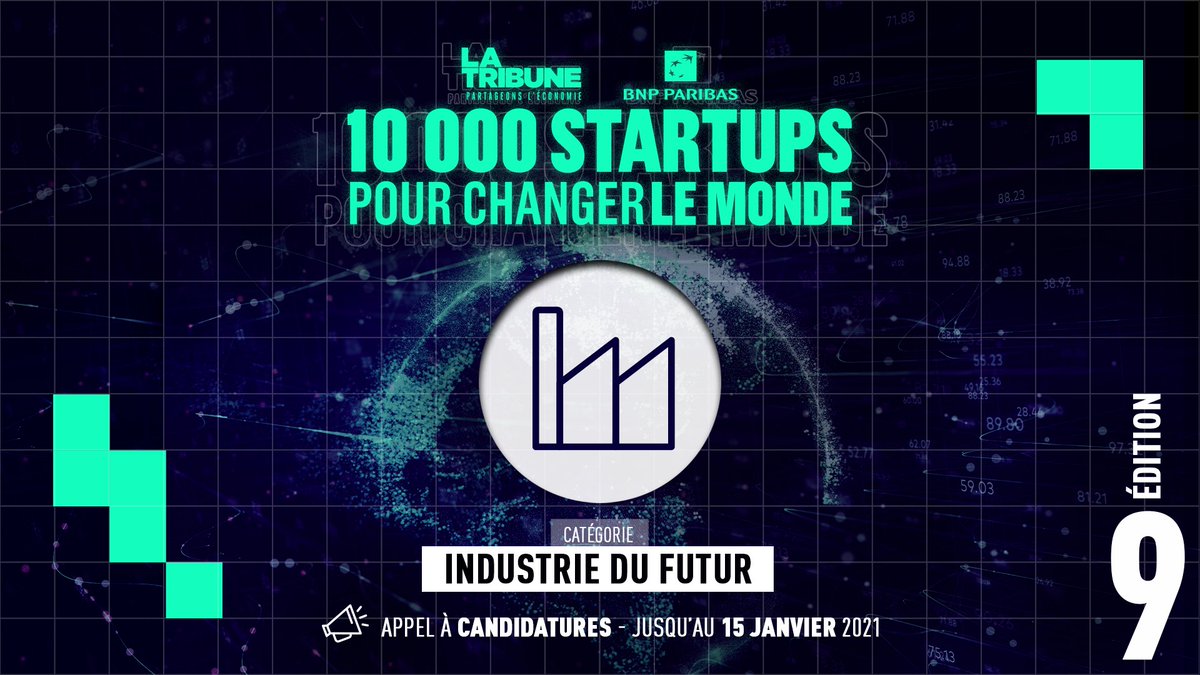 latribuneevents's tweet photo. Vous révolutionnez l'#industrie du Futur ? Candidatez au prix #10000Startups avant le 15 janvier et tentez de remporter 50K d'achat d'espace publicitaire sur @LaTribune 
Inscription ici 👇
https://t.co/hJcvVidqvT https://t.co/6Po2ajFxH3
