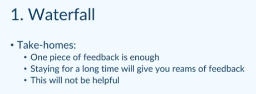 1. Waterfall - instead of writing down loads of notes during an observation and giving loads of feedback, go in at the start of the lesson, once you find something to feed back on that is actionable, note it, leave the lesson and create the coaching step on that piece of feedback