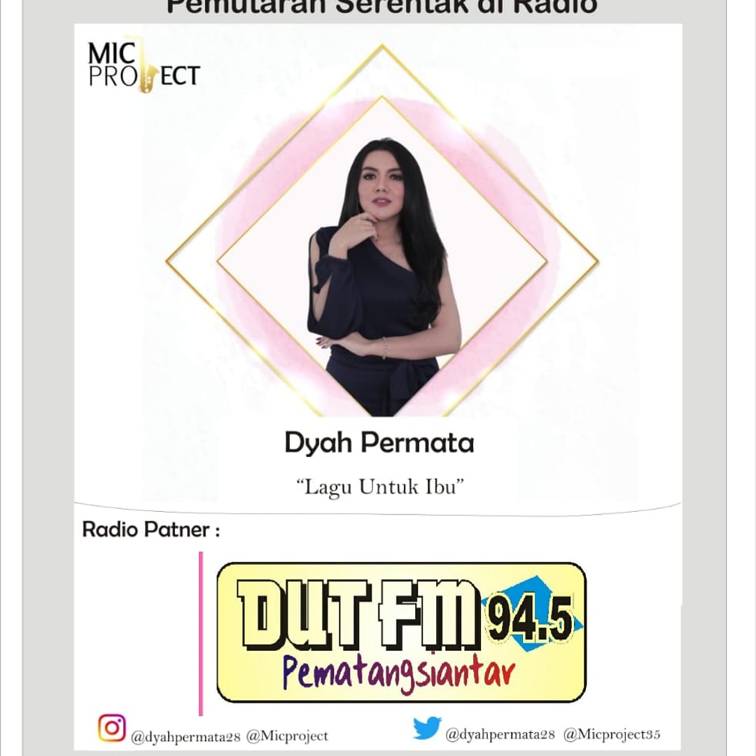 DUT FM SIANTAR 94.50 (@dutfmsiantar) on Twitter photo Pemutaran Serentak
Artis : Dyah Permata
Judul : Lagu Untuk Ibu
Label : MicProject
<a href="/dyahpermata28/">Dyah permata</a>
<a href="/nandre_elmitraf/">UnKnown</a>
<a href="/Micproject35/">Micproject</a>
#laguuntukibu
#dyahpermata
#micproject
Di Radio DUT FM Siantar
<a href="/dutfmsiantar/">DUT FM SIANTAR 94.50</a>
Uda bisa Request ya Dut Mania..! Pemutaran Serentak
Artis : Dyah Permata
Judul : Lagu Untuk Ibu
Label : MicProject
<a href="/dyahpermata28/">Dyah permata</a>
<a href="/nandre_elmitraf/">UnKnown</a>
<a href="/Micproject35/">Micproject</a>
#laguuntukibu
#dyahpermata
#micproject
Di Radio DUT FM Siantar
<a href="/dutfmsiantar/">DUT FM SIANTAR 94.50</a>
Uda bisa Request ya Dut Mania..!