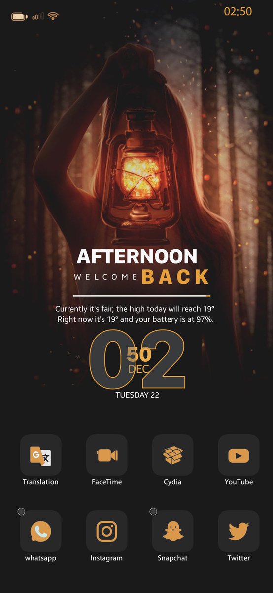 lola1zz's tweet photo. #theme orange ๐
#wallpaper by @Maria2Ps
#widget Gon.A22 from #LPP by @JunesIphone
Iโm using boxy
MyStatusBar #niceBar by @NiceiOs
theme the StatusBar by @OuniDesign
#meechee https://t.co/G8DQ4pkNdg