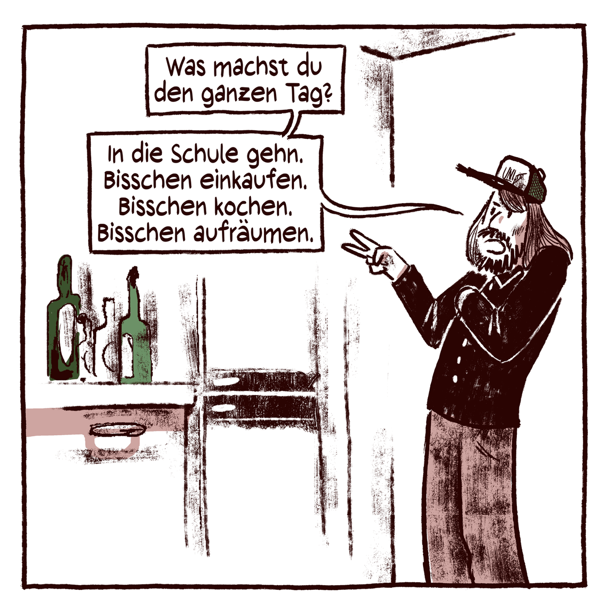 rocketstroh's tweet photo. Wenn der große Bruder zu viel auf Party geht und der kleine sich um den Vater kümmert. Eine #Comic #Kurzgeschichte für https://t.co/VFlMCBn7Fz  #graphicnovel https://t.co/jGMC55pBlM