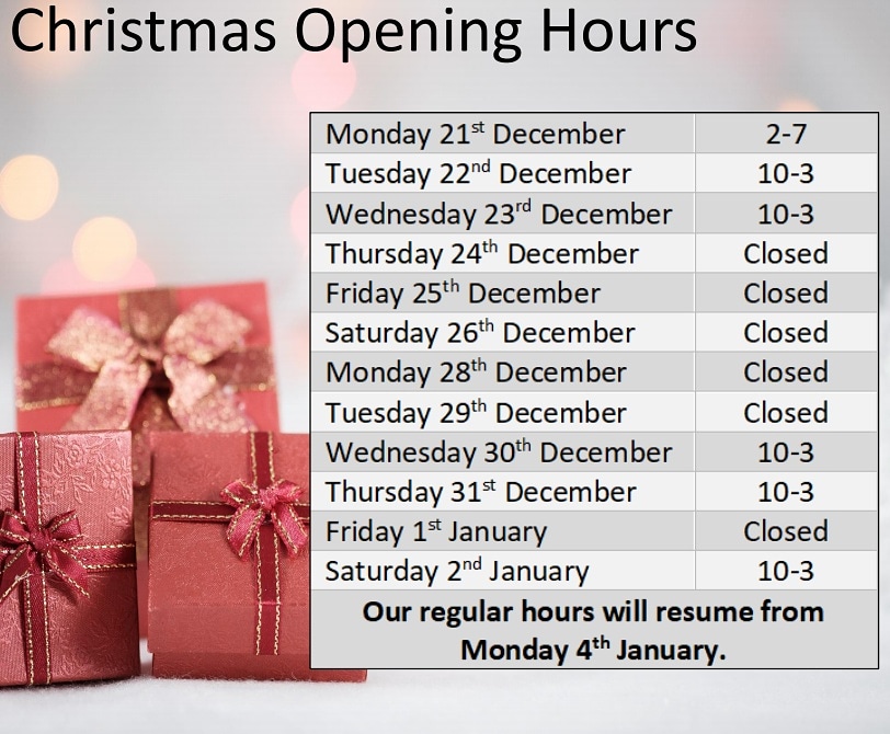 Havering Libraries will be closing for the Christmas break from Thursday 24th December.  Please see below our opening hours for the festive period.  Please note that Collier Row, Gidea Park, Elm Park, Harold Wood and South Hornchurch are now closed for the Covid lateral testing.